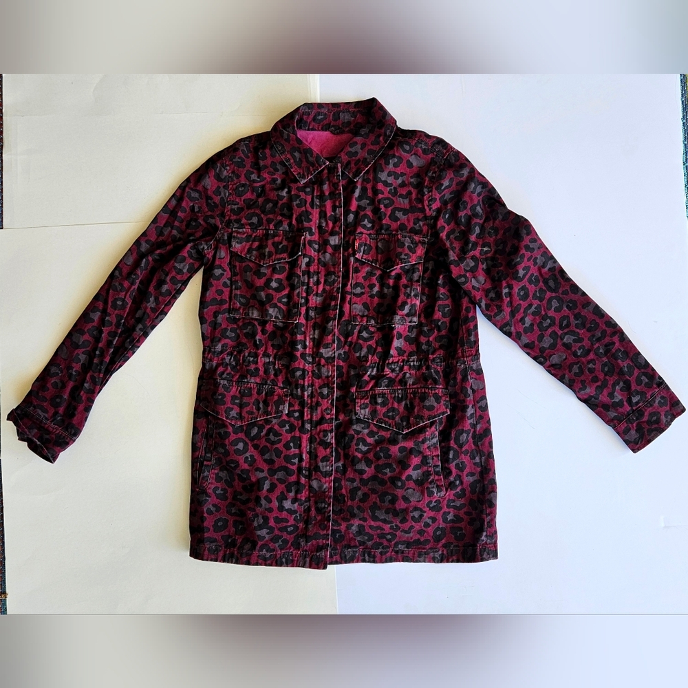 Levi's Red Cheetah Print Jacket Size Medium